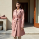 Pastel Pink Cashmere Blend Belted Trench Coat
