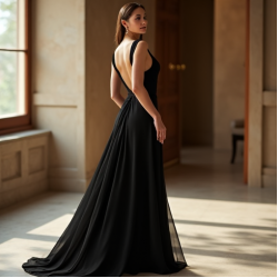 Romantic Backless Georgette Evening Gown