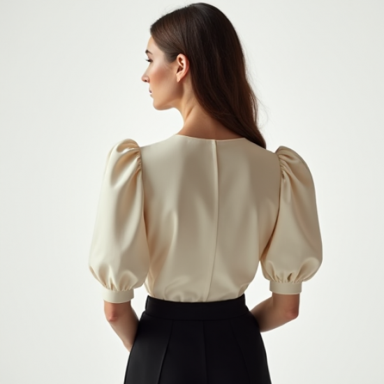 French Style Silk Puff Sleeve Top