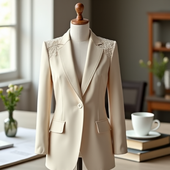Romantic Lace Trim Tailored Blazer
