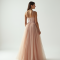 French Style Double-Breasted Tulle Pleated Maxi Skirt