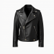 Classic Solid Color Wrap Front Biker Jacket