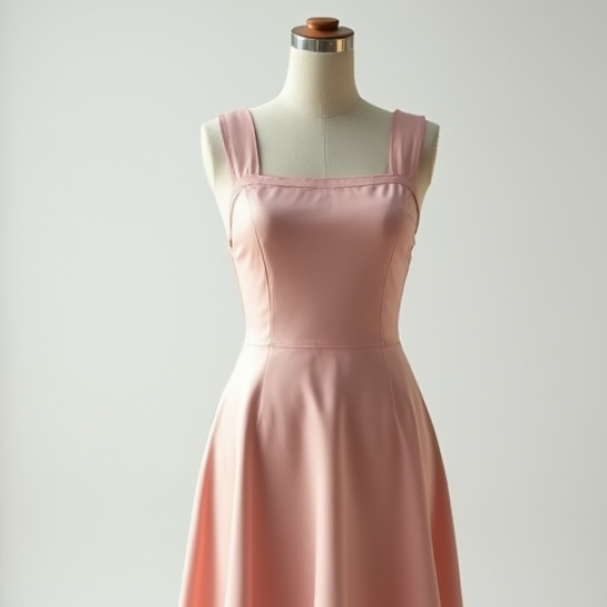 Pastel Pink Square Neck Satin Sundress