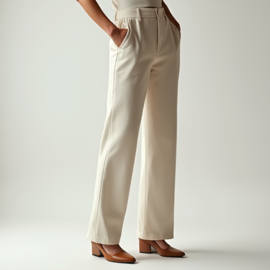 French Style Silk High-Waisted Trousers