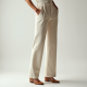 French Style Silk High-Waisted Trousers