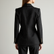 Modern Urban Polka Dot Corset Waist Tailored Blazer