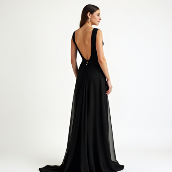 Romantic Backless Georgette Evening Gown