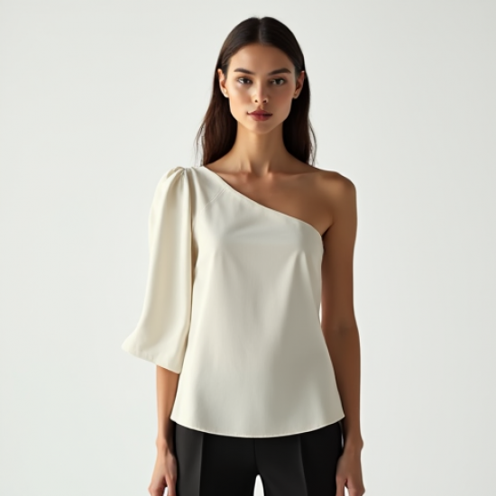 Minimalist Solid Color Off-Shoulder Blouse