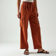 Terracotta Polka Dot Off-Shoulder Cargo Pants