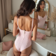 Pastel Pink Striped Cut-Out Corset Top