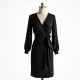 Classic Black Wrap Cocktail Dress