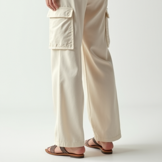 Minimalist Organza Square Neck Cargo Pants