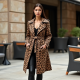 Romantic Animal Print Backless Trench Coat