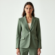 Sage Green Gingham Square Neck Tailored Blazer