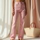 Pastel Pink Gingham Backless Straight Jeans