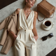 French Style Square Neck Silk Wrap Pants