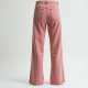 Pastel Pink Tiered Velvet Straight Jeans