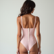 Pastel Pink Striped Cut-Out Corset Top