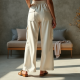 Preppy Square Neck Organza Cargo Pants