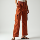 Terracotta Polka Dot Off-Shoulder Cargo Pants