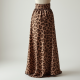 Romantic Animal Print Belted Satin Slip Skirt