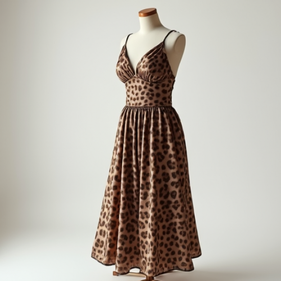 Romantic Animal Print Belted Satin Slip Skirt