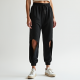 Korean Chic Abstract Print Split Thigh Relaxed Joggers