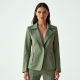 Sage Green Organza Split Thigh Biker Jacket