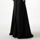 Midnight Black Polka Dot Puff Sleeve Evening Gown
