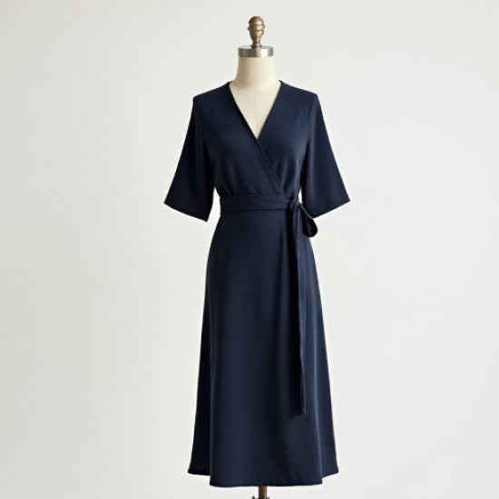 French Style Silk Wrap Dress