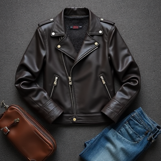 Classic Solid Color Wrap Front Biker Jacket