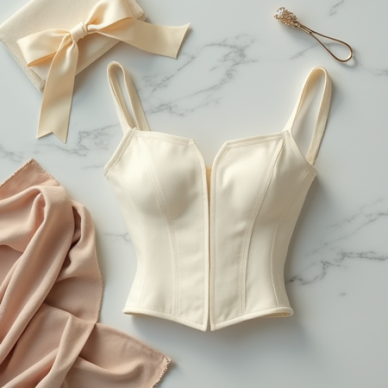 Preppy Square Neck Organza Corset Top