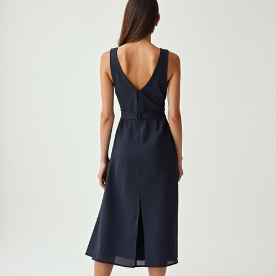 French Style Square Neck Silk Wrap Front Skirt