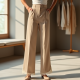 Romantic Lace Trim High-Waisted Trousers