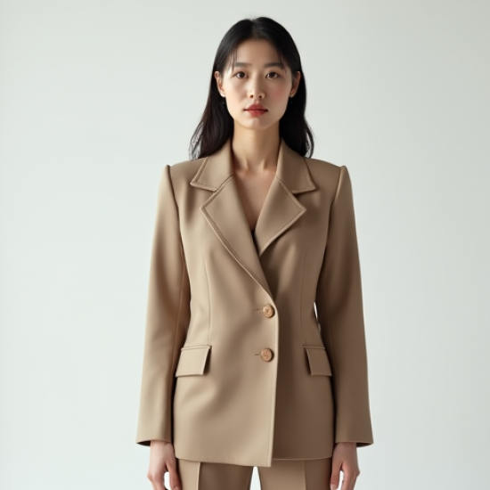 Korean Chic Solid Color Ruffled Double-Breasted Blazer