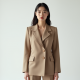 Korean Chic Solid Color Ruffled Double-Breasted Blazer