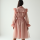 Pastel Pink Ruffled Tulle Trench Coat