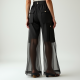 French Style Double-Breasted Tulle Cargo Pants