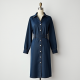 Navy Blue Denim Wrap Front Shirt Dress