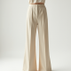 Vintage Square Neck Silk High-Waisted Trousers