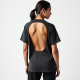 Modern Urban Striped Backless Graphic Tee