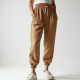 Oatmeal Gingham Smocked Relaxed Joggers