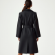 French Style Square Neck Silk Wrap Front Coat