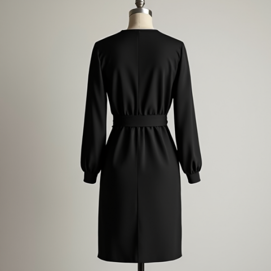 Classic Black Wrap Cocktail Dress