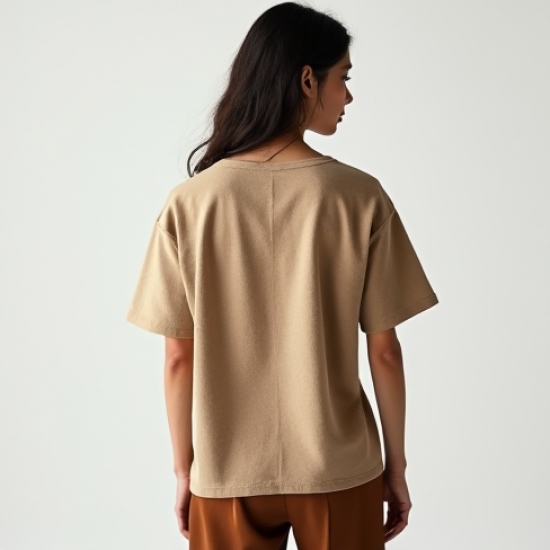 Boho Smocked Wool Blend Graphic Tee