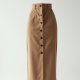 Oatmeal Chiffon Double-Breasted High-Waist Pencil Skirt