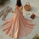 Korean Chic Solid Color Ruffled Maxi Dress