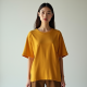 Mustard Yellow Double-Breasted Chiffon Graphic Tee