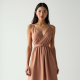 Classic Solid Color Wrap Front Camisole Dress