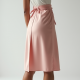 Pastel Pink Solid Color Wrap Front Satin Slip Skirt